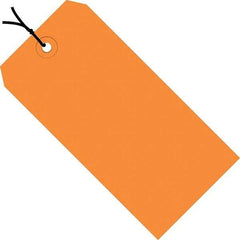 Made in USA - 3-1/4" High x 1-5/8" Long, Safety & Facility Blank Tag - Orange Cardstock - Benchmark Tooling