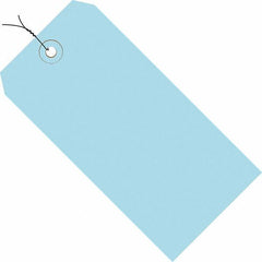 Made in USA - 2-3/4" High x 1-3/8" Long, Safety & Facility Blank Tag - Light Blue Cardstock - Benchmark Tooling