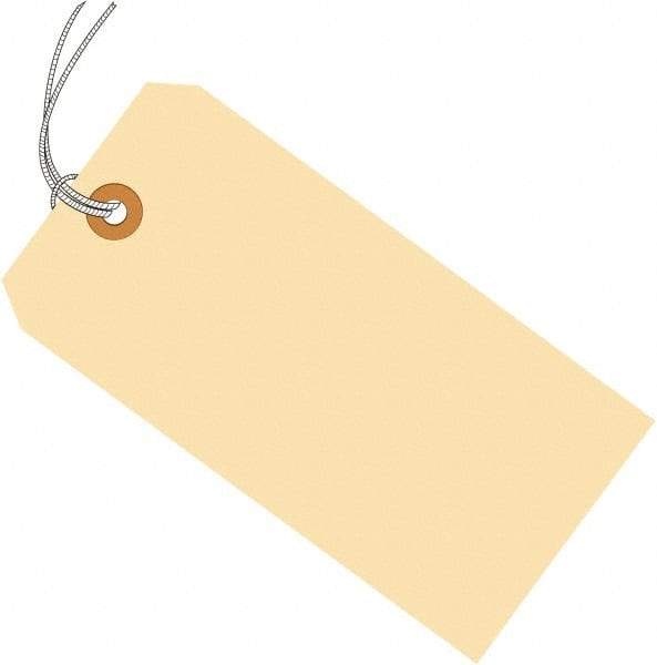 Made in USA - 7-1/2" High x 3-3/4" Long, Safety & Facility Blank Tag - Manila Cardstock - Benchmark Tooling