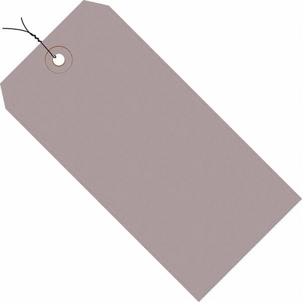 Made in USA - 4-3/4" High x 2-3/8" Long, Safety & Facility Blank Tag - Gray Cardstock - Benchmark Tooling