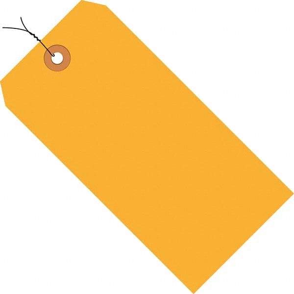 Made in USA - 6-1/4" High x 3-1/8" Long, Safety & Facility Blank Tag - Fluorescent Orange Cardstock - Benchmark Tooling