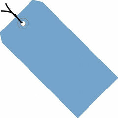 Made in USA - 5-1/4" High x 2-5/8" Long, Safety & Facility Blank Tag - Dark Blue Cardstock - Benchmark Tooling