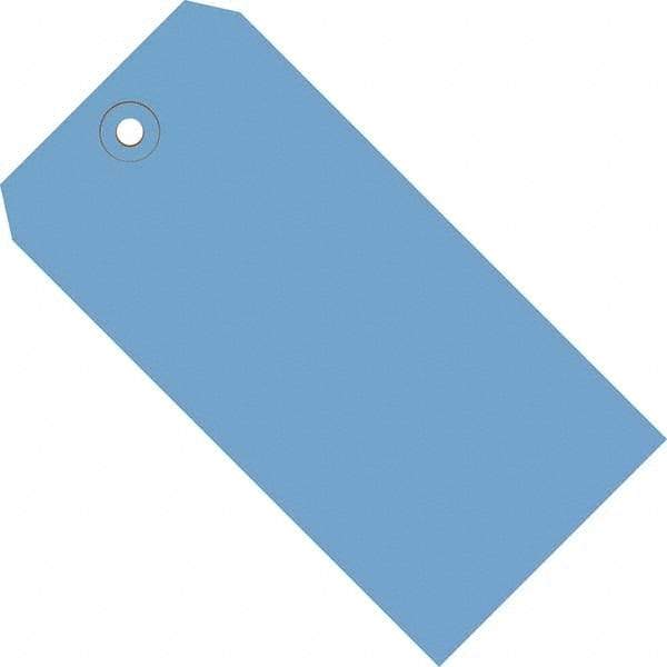 Made in USA - 6-1/4" High x 3-1/8" Long, Safety & Facility Blank Tag - Dark Blue Cardstock - Benchmark Tooling
