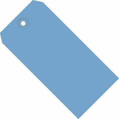 Made in USA - 4-1/4" High x 2-1/8" Long, Safety & Facility Blank Tag - Dark Blue Cardstock - Benchmark Tooling