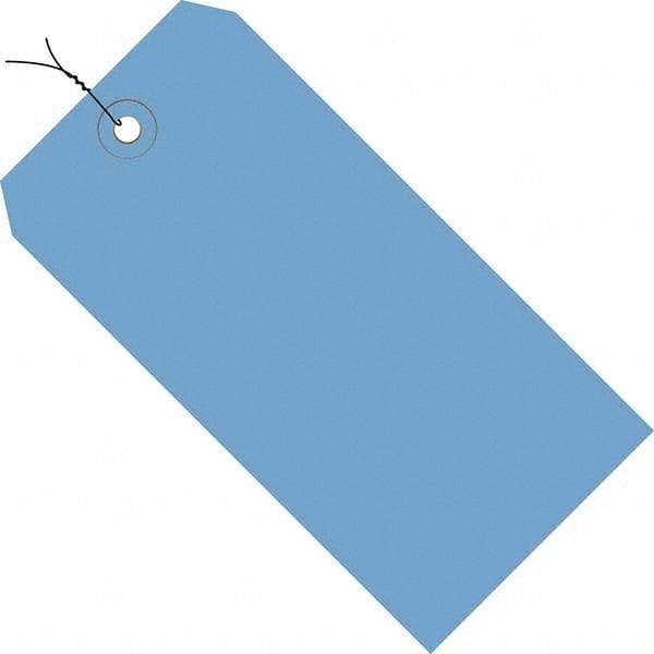 Made in USA - 4-3/4" High x 2-3/8" Long, Safety & Facility Blank Tag - Dark Blue Cardstock - Benchmark Tooling