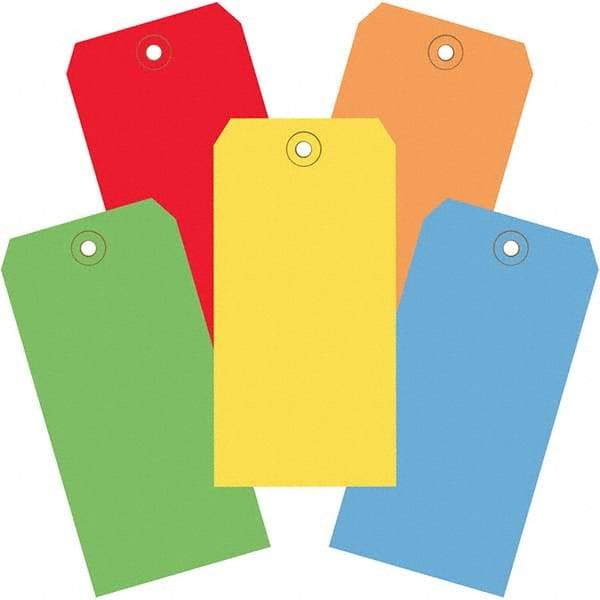 Made in USA - 4-3/4" High x 2-3/8" Long, Safety & Facility Blank Tag - Assorted Color Cardstock - Benchmark Tooling