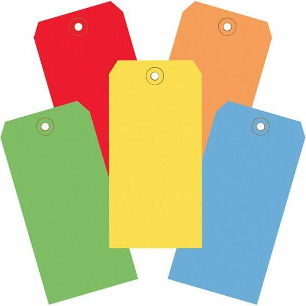 Made in USA - 6-1/4" High x 3-1/8" Long, Safety & Facility Blank Tag - Assorted Color Cardstock - Benchmark Tooling