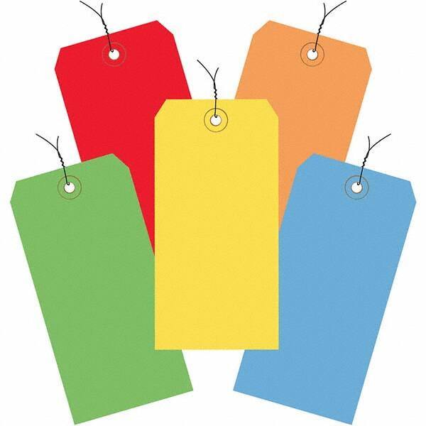 Made in USA - 4-3/4" High x 2-3/8" Long, Safety & Facility Blank Tag - Assorted Color Cardstock - Benchmark Tooling