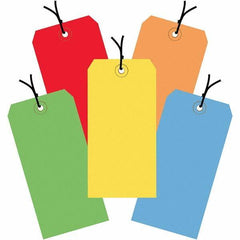 Made in USA - 4-3/4" High x 2-3/8" Long, Safety & Facility Blank Tag - Assorted Color Cardstock - Benchmark Tooling