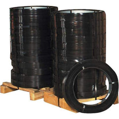 Made in USA - 2,050' Long x 5/8" Wide, Oscillated Coil Steel Strapping - 2,000 Lb Capacity, 0.023" Thick - Benchmark Tooling