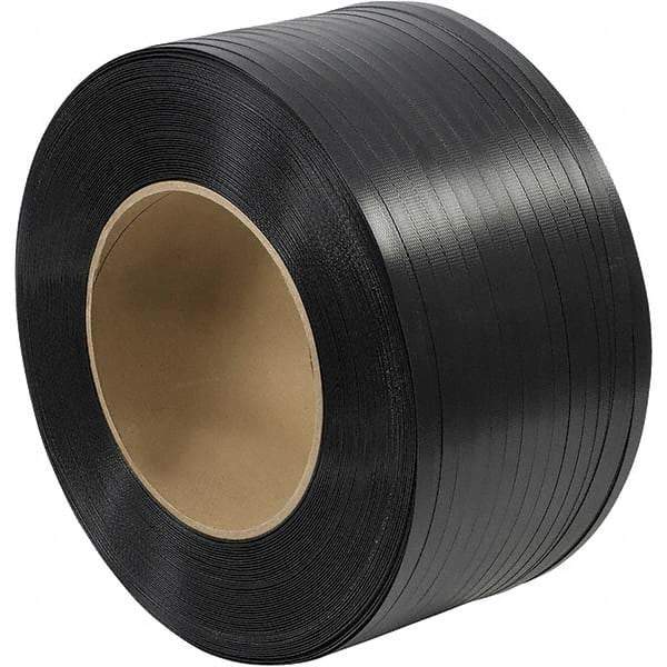 Made in USA - 6,000' Long x 5/8" Wide, Coil Case Polypropylene Strapping - 600 Lb Capacity, 0.025" Thick - Benchmark Tooling