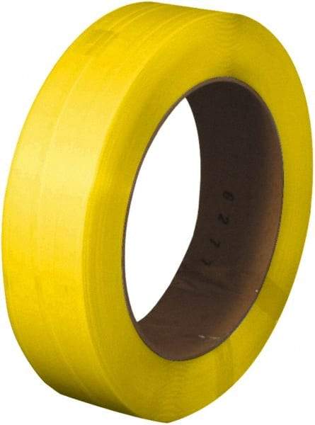 Made in USA - 7,200' Long x 1/2" Wide, Coil Case Polypropylene Strapping - 600 Lb Capacity, 0.026" Thick - Benchmark Tooling