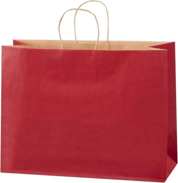 Made in USA - Kraft Grocery Bag - 16 x 6 x 12, Scarlet - Benchmark Tooling