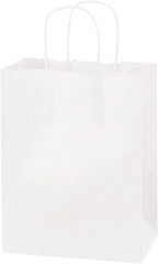 Made in USA - Kraft Grocery Bag - 8 x 4-1/2 x 10-1/4, White - Benchmark Tooling