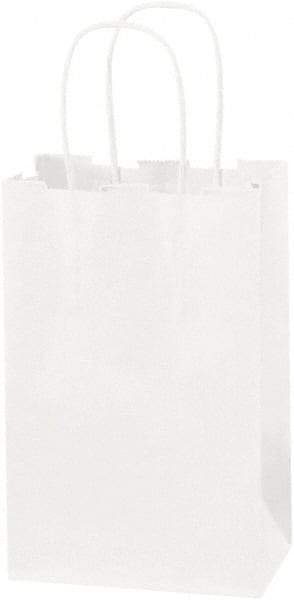 Made in USA - Kraft Grocery Bag - 5-1/4 x 3-1/4 x 8-3/8, White - Benchmark Tooling