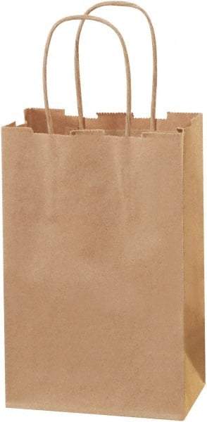 Made in USA - Kraft Grocery Bag - 5-1/4 x 3-1/4 x 8-3/8, Kraft - Benchmark Tooling