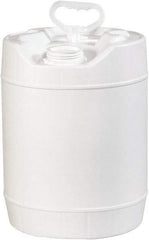 Made in USA - 5 Gal White Cylinder Metal Pail - 13-3/8" High - Benchmark Tooling