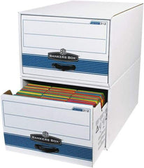 Made in USA - 1 Compartment, 15" Wide x 24" Deep, File Storage Boxes - Corrugated Cardboard, White - Benchmark Tooling