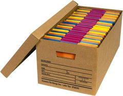 Made in USA - 1 Compartment, 12" Wide x 24" Deep, File Storage Boxes - Corrugated Cardboard, Kraft (Color) - Benchmark Tooling