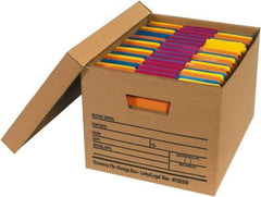 Made in USA - 1 Compartment, 12" Wide x 15" Deep, File Storage Boxes - Corrugated Cardboard, Kraft (Color) - Benchmark Tooling