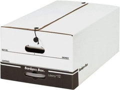 Made in USA - 1 Compartment, 15" Wide x 24" Deep, File Storage Boxes - Corrugated Cardboard, White - Benchmark Tooling