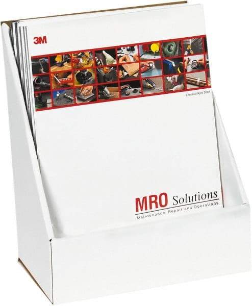 Made in USA - 11-3/16" Wide, 1 Compartment, 200#/ECT-32-B Corrugated Pamphlet & Literature Displays - White - Benchmark Tooling