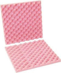 Made in USA - 16" Long x 16" Wide, Antistatic Convoluted Foam Set - Pink, Standard Grade - Benchmark Tooling