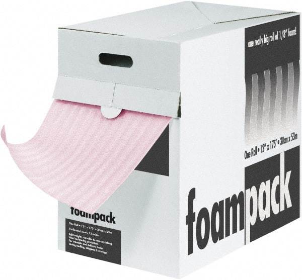 Made in USA - 2,100" Long x 12" Wide, Antistatic Foam Roll - Pink, Standard Grade - Benchmark Tooling