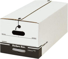 Made in USA - 1 Compartment, 12" Wide x 24" Deep, File Storage Boxes - Corrugated Cardboard, White - Benchmark Tooling