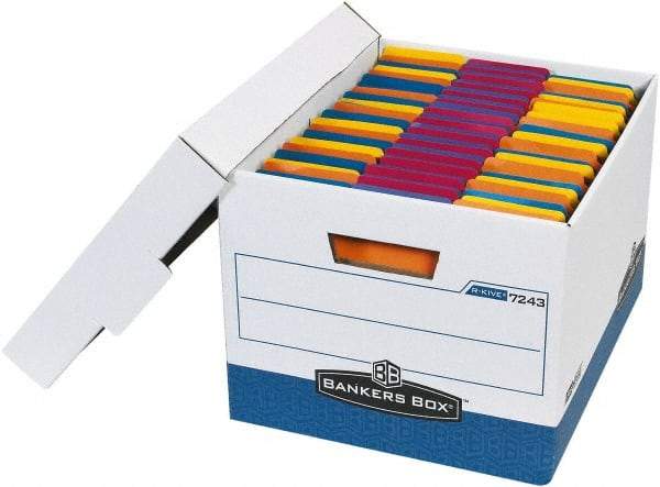 Made in USA - 1 Compartment, 12" Wide x 15" Deep, File Storage Boxes - Corrugated Cardboard, Blue - Benchmark Tooling