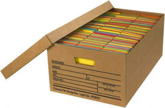 Made in USA - 1 Compartment, 15" Wide x 24" Deep, File Storage Boxes - Corrugated Cardboard, Kraft (Color) - Benchmark Tooling