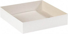 Made in USA - 14" Wide x 14" Long x 3" High Rectangle Chipboard Box - 1 Wall, White - Benchmark Tooling