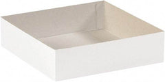 Made in USA - 12" Wide x 19" Long x 3" High Rectangle Chipboard Box - 1 Wall, White - Benchmark Tooling