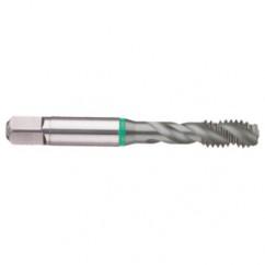10-32 2B 3-Flute Cobalt Green Ring Semi-Bottoming 40 degree Spiral Flute Tap-TiCN - Benchmark Tooling