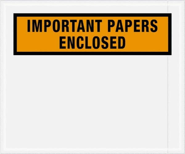 Value Collection - 500 Piece, 10" Long x 12" Wide, Packing List Envelope - Important Papers Enclosed, Orange - Benchmark Tooling