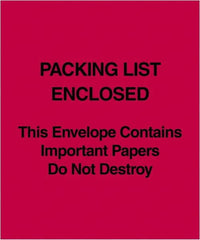 Value Collection - 1,000 Piece, 5" Long x 6" Wide, Packing List Envelope - Packing List Enclosed, Red - Benchmark Tooling