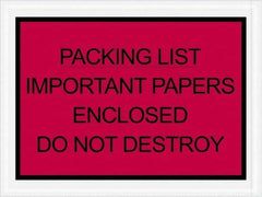 Value Collection - 1,000 Piece, 4-1/2" Long x 6" Wide, Packing List Envelope - Important Papers Enclosed, Red - Benchmark Tooling