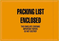 Value Collection - 1,000 Piece, 4-1/2" Long x 6" Wide, Packing List Envelope - Packing List Enclosed, Orange - Benchmark Tooling