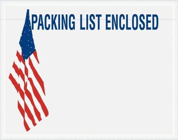 Value Collection - 1,000 Piece, 7" Long x 5-1/2" Wide, Packing List Envelope - Packing List Enclosed, Red, White & Blue - Benchmark Tooling