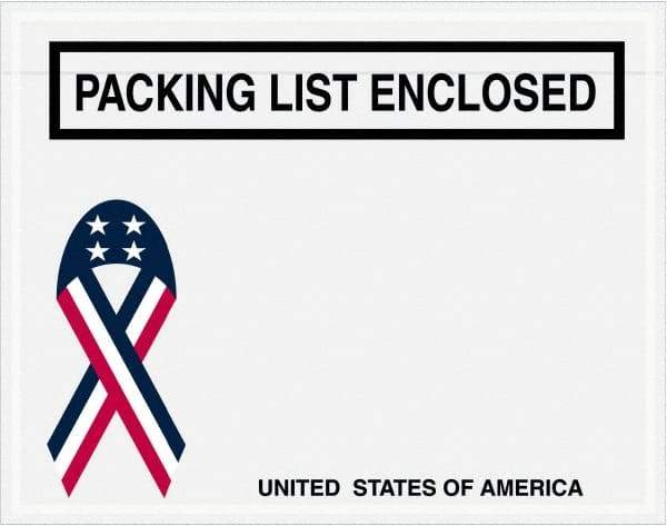 Value Collection - 1,000 Piece, 7" Long x 5-1/2" Wide, Packing List Envelope - Packing List Enclosed, Red, White & Blue - Benchmark Tooling