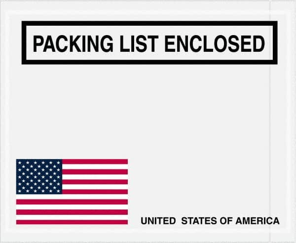 Value Collection - 1,000 Piece, 4-1/2" Long x 5-1/2" Wide, Packing List Envelope - Packing List Enclosed, Red, White & Blue - Benchmark Tooling