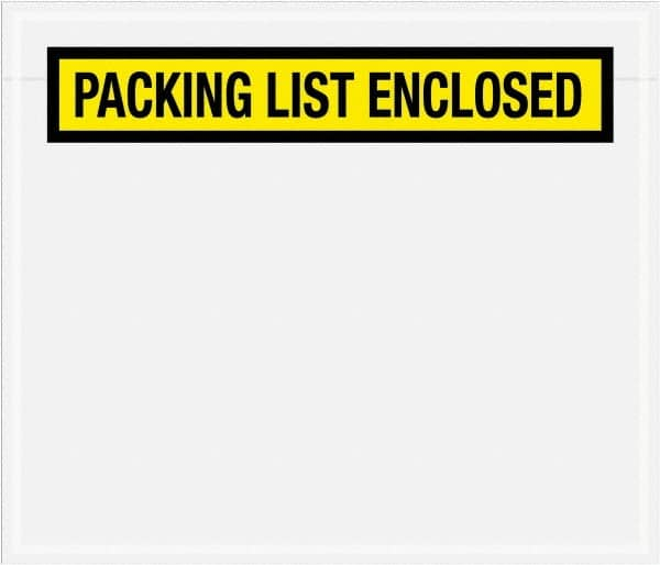 Value Collection - 1,000 Piece, 7" Long x 6" Wide, Packing List Envelope - Packing List Enclosed, Yellow - Benchmark Tooling