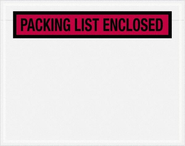 Value Collection - 1,000 Piece, 7" Long x 5-1/2" Wide, Packing List Envelope - Packing List Enclosed, Red - Benchmark Tooling