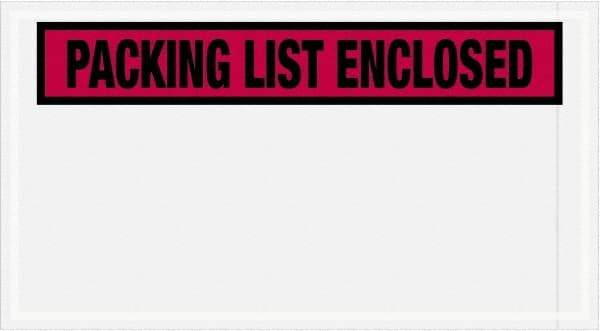 Value Collection - 1,000 Piece, 5-1/2" Long x 10" Wide, Packing List Envelope - Packing List Enclosed, Red - Benchmark Tooling