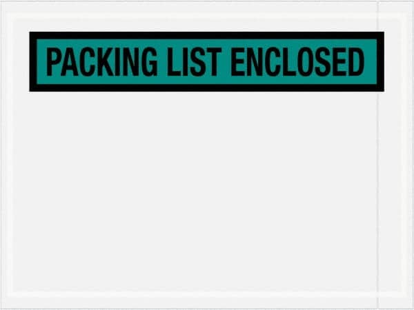 Value Collection - 1,000 Piece, 4-1/2" Long x 6" Wide, Packing List Envelope - Packing List Enclosed, Green - Benchmark Tooling