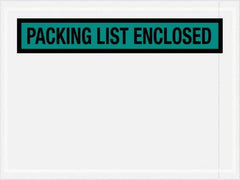 Value Collection - 1,000 Piece, 4-1/2" Long x 6" Wide, Packing List Envelope - Packing List Enclosed, Green - Benchmark Tooling