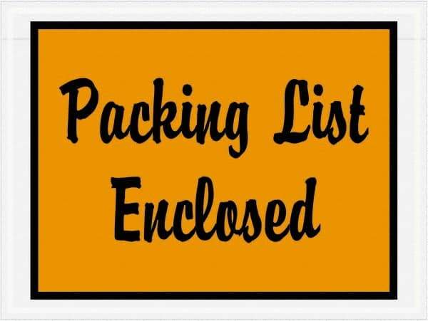 Value Collection - 1,000 Piece, 4-1/2" Long x 6" Wide, Packing List Envelope - Packing List Enclosed, Orange - Benchmark Tooling