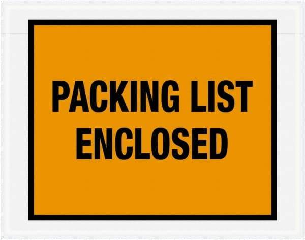 Value Collection - 1,000 Piece, 7" Long x 5-1/2" Wide, Packing List Envelope - Packing List Enclosed, Orange - Benchmark Tooling