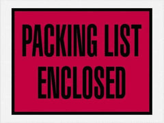 Value Collection - 1,000 Piece, 4-1/2" Long x 6" Wide, Packing List Envelope - Packing List Enclosed, Red - Benchmark Tooling