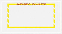 Value Collection - 1,000 Piece, 5-1/2" Long x 10" Wide, Packing List Envelope - Hazardous Waste, Yellow - Benchmark Tooling